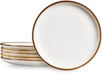 Vente en gros plateau rond en céramique à motif de marbre doré pour steak dessert