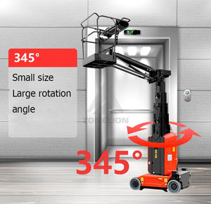 Cesta giratoria de 8M, 10M, 11M, plataforma de elevación de trabajo aéreo eléctrico, elevador de pluma de araña con orugas ajustable - Product Image 2