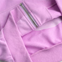 Ensemble de survêtement décontracté pour filles en laine violette avec sweat à capuche zippé et pantalon de jogging, orné d'un nœud cerise et d'une applique en strass, deux pièces, vêtements de sport pour enfants