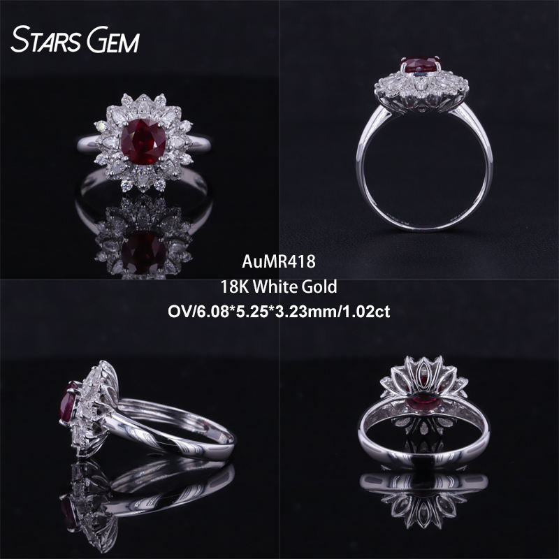 18K White Gold-AuMR418-HK15#/US6.75#