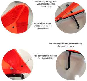 Triangolo di avvertimento universale GPPS + HIPS triangolo strumento di emergenza per auto segnale di avvertimento triangolo - Product Image 4