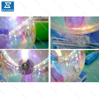 Ballon gonflable arc-en-ciel irisé, boule miroir irisée pour la décoration publicitaire