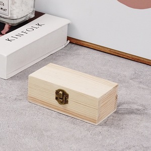 Caja de madera rectangular de pino para un solo frasco de aceite esencial con tapa para tienda de belleza - Product Image 4