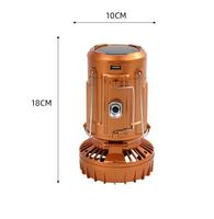 Lanterne de camping solaire rechargeable pliable pour la randonnée en plein air, ventilateur LED, lampe de poche d'urgence, étanche IP44, 50000 heures