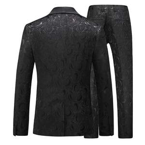 Setelan ramping 3 potong pria, tuksedo hitam putih untuk <span class=keywords><strong>Prom</strong></span> pernikahan - Product Image 6