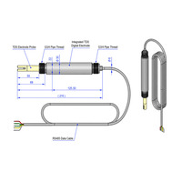 Capteur de TDS en ligne pour solution nutritive hydroponique, transmetteur 0-2000ppm RS485 Modbus RTU 4-20mA pour la culture
