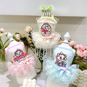 Vestido para Cachorros Ultra Pequeño, Adorable, de Algodón <span class=keywords><strong>Puro</strong></span> con Bordado y Encaje, para Verano, Transpirable, Personalizado de Fábrica - Product Image 1