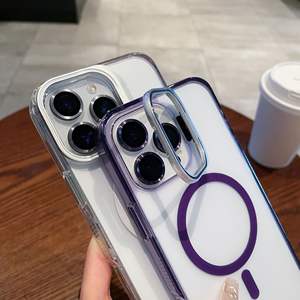 Funda para iPhone 17 Pro Max, transparente, con soporte magnético para lentes, película protectora para lentes, funda completa anticaídas - Product Image 2