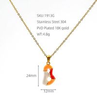 Collier pendentif en acier inoxydable émaillé pour femme, plaqué or 18 carats, avec initiale, fournisseur de bijoux de mode en gros