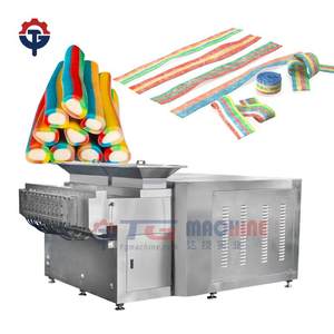 Máquina Procesadora de Caramelos de Goma con Forma de Arcoíris, Línea de Producción Automática para Envolver y Empaquetar Tiras de Caramelo de Regaliz - Product Image 1