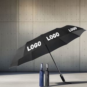 Parapluie pliant compact de luxe personnalisé avec logo, idéal pour les cadeaux d'affaires promotionnels, moderne et résistant au soleil et à la pluie. - Product Image 1