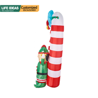 Arche gonflable géante personnalisée de 10 pieds avec décor de Père Noël et d'elfe Lumières LED intégrées