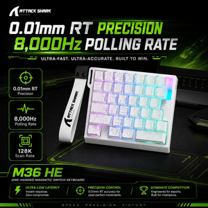 Nouveau <span class=keywords><strong>clavier</strong></span> de jeu compact Attack Shark M36 HE 2026 avec interrupteurs magnétiques personnalisés et touches PBT, idéal <span class=keywords><strong>pour</strong></span> les voyages et les petits postes de travail - Product Image 2