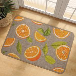 Alfombra de Baño con Diseño de Hojas Tropicales de Verano, Imitación Lino, Rectangular, Antideslizante, para Uso Doméstico - Product Image 2