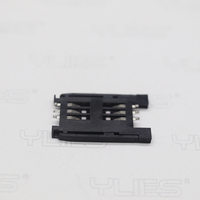 Personalizar Micro SMT Simcard Flip altura 2,5mm 8 pines SD Flip Card Socket SMT Simcard Card Push soldadura interna SD conector
