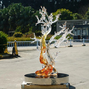 Escultura de Árbol Abstracta de Resina Dorada para Interiores, Pintada a Mano, Tamaño Personalizado, Decoración de Hotel de Lujo - Product Image 3