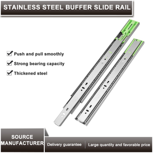 SS 3 nếp gấp 45mm mềm đóng cửa trượt mở rộng bi kênh hướng dẫn đường sắt giảm xóc đệm ngăn kéo RUNNERS <span class=keywords><strong>Slide</strong></span> cho tủ - Product Image 2