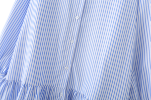 Camicia casual da donna a righe <span class=keywords><strong>blu</strong></span> a <span class=keywords><strong>maniche</strong></span> <span class=keywords><strong>lunghe</strong></span> - Product Image 4