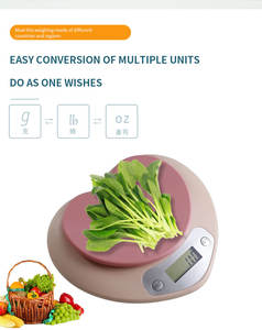 핑크 하트 모양의 완벽한 베이킹 스케일 5kg/1g 귀여운 저렴한 요리 스케일 USB 식품 전자 주방 저울 - Product Image 5