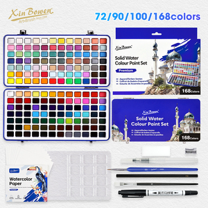 Set Professionale di Colori ad Acqua Solidi Xin Bowen, 72/90/100/168 Colori, Pigmenti Solidi per Artisti con Scatola in Ferro - Product Image 2