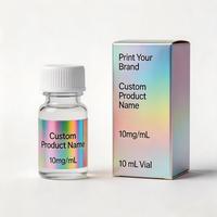 Étiquettes en vinyle imperméables personnalisées, boîtes en papier pour peptides, 2 ml, 3 ml, 5 ml, 10 ml, 20 ml, boîte d'emballage pour flacons avec service de conception gratuit