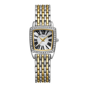 Montre-bracelet en quartz sophistiquée sertie de pierres scintillantes avec bracelet en alliage et étanchéité 3 ATM pour les événements du soir - Product Image 1