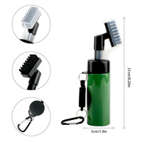 Brosse de nettoyage de mini-golf en gros avec bouteille d'eau à presser, nettoie les rainures des clubs/balles/chaussures, ensemble d'outils de soin portables