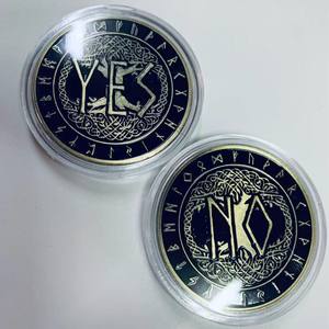 Moneta Portafortuna in Bronzo Antico con Design in Rilievo 3D, Strumento di Decisione Tradizionale Moderno Placcato Oro, Souvenir Artigianale in Metallo Sì/No - Product Image 5