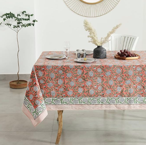 Nappe en coton imprimée à la main, style bohème, pour <span class=keywords><strong>mariage</strong></span>, festival, <span class=keywords><strong>décoration</strong></span> <span class=keywords><strong>de</strong></span> <span class=keywords><strong>salle</strong></span> à manger, rectangulaire, ronde, lavable, unique - Product Image 2