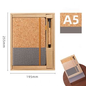 Ensemble cadeau de carnet en liège écologique Maxfree avec stylo, logo personnalisé, papeterie promotionnelle pour le bureau, l'école et les entreprises - Product Image 4