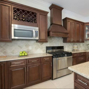 Stile americano classico disegno usato a buon mercato armadio da cucina in legno - Product Image 1