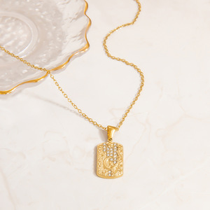 สร้อยคอจี้สแตนเลสชุบทอง 18K ดีไซน์เรขาคณิต รูปพระอาทิตย์ พระจันทร์ และเปลือกหอย พร้อมสายคล้องคอ ของขวัญเครื่องประดับ - Product Image 3