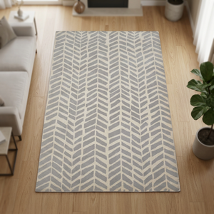 Alfombra Moderna Abstracta Verde de Lana Tufted a Mano, Pelo Medio, Antideslizante y Resistente a las Manchas para Dormitorio, Baño, Comedor u Oficina - Product Image 2