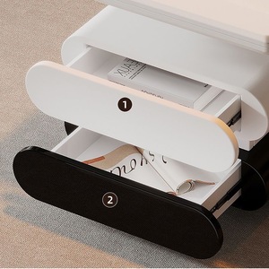 Mesa de Centro Moderna Minimalista de Madera Maciza con Acabado en Laca Piano, Forma Cuadrada con Almacenamiento para Sala de Estar, Dormitorio u Oficina - Product Image 3