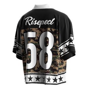 Jersey de Fútbol Americano Vintage con Diseño de Cuello Polo, Logotipo Personalizado con Patrón Elegante, Tejido de Malla de Secado Rápido, Estilo Oversize - Product Image 4