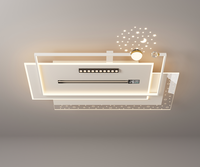 Lampu Kipas Plafon LED Akrilik Besi Modern untuk Seluruh Rumah, Remote Control, Kamar Tidur, Ruang Tamu, Motor AC, Dapat Diredupkan, 220V