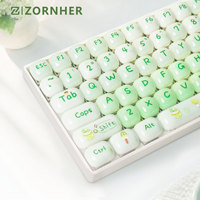 Zornher ZH00 Green Grape Keyboard Mekanik Ukuran Penuh Nirkabel Tri-mode Hot-swap untuk PC Trading