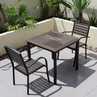 Ensemble de salle à manger d'extérieur moderne et simple en acier au carbone, résistant à l'eau, au soleil et à la corrosion, table et chaises pour balcon, mobilier d'extérieur