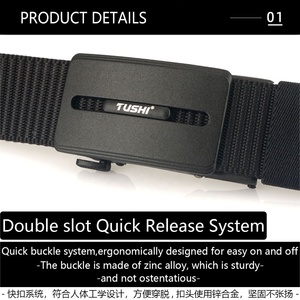 Cinturón Táctico de Nylon para Hombre, Diseño Personalizado de Fábrica TUSHI, Tejido, Hebilla de Aleación Resistente con Cierre Automático, Ancho de 3.4CM - Product Image 6