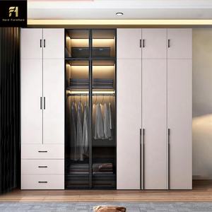 Armoire Battante Moderne Beige avec Porte Vitrée en Bois Personnalisée, Nouveau Design pour Rangement de Vêtements pour Hôpital, École, Villa - Product Image 3