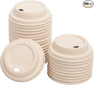 Tapa de cúpula de bagazo de 80 mm para vaso caliente de 8 oz, natural - Product Image 2