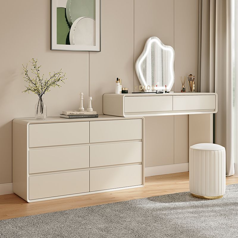120 coiffeuse, 120 commode à tiroirs, tabouret rond, miroir