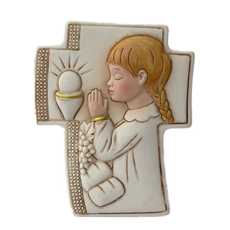 Resin little girl praying statue communion ceremony baptism gifts souvenir favor decor party ornament