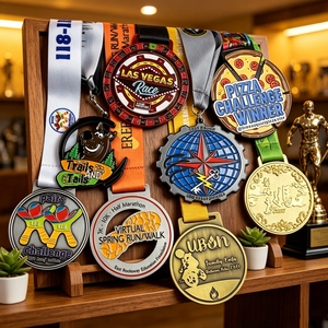 Medallón de carrera único con serigrafía personalizada, aleación de zinc con cinta de sublimación para medalla atlética icónica de maratón - Product Image 4