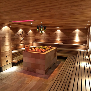Sauna à vapeur électrique moderne haute puissance pour usage commercial, grand sauna carré extérieur pour 10 personnes, idéal pour les installations publiques et les villas - Product Image 2