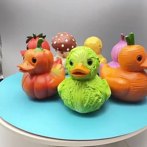 Adorno de Resina para Micro Paisajes, Pato Vegetal Caprichoso, Estatua de Pato de Dibujos Animados Adorable, Escultura de Animal Creativa Impermeable, Regalo - Product Image 1