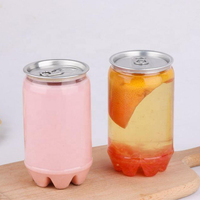 Boîtes de boissons en plastique PET transparentes de 250 ml, 350 ml et 500 ml avec couvercles faciles à ouvrir