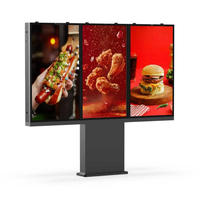 Pantalla Triple LCD para Menús de Restaurantes al Aire Libre, Kiosco Digital, Carteles Publicitarios Exteriores Independientes para Autoservicio