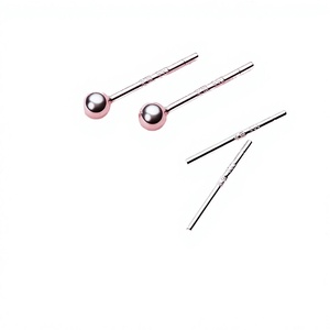 3mm 4mm 5mm Solid Sterling <b>Silver</b> Gold Plated Agate Princess Cut Round Ball <b>Stud</b> Earrings Trendy Party - Product Image 2