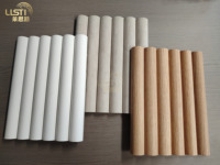 MDF ondulé cannelé chêne blanc/daim/PVC placage porte de tambour armoire flexible panneaux de revêtement mural meubles surface décorative